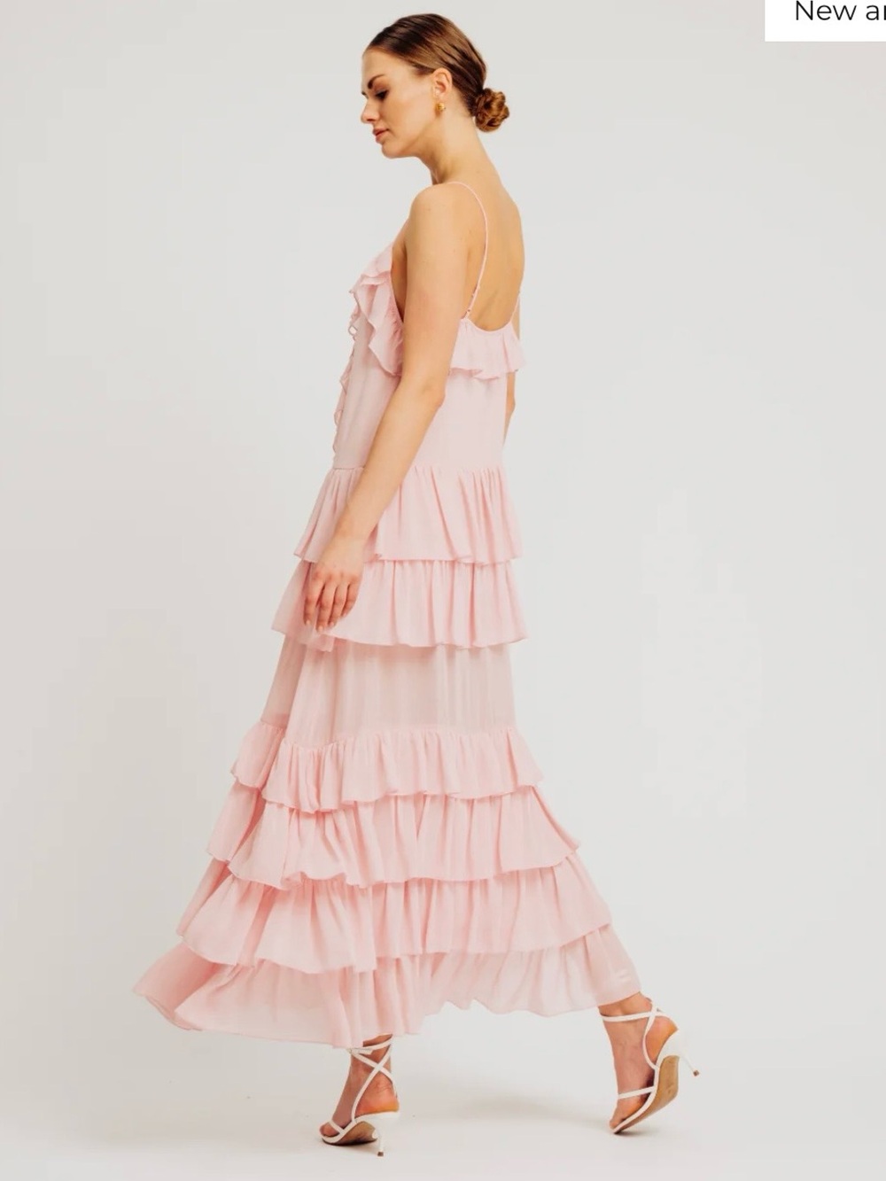 Pink Ruffle Maxi Dress - Picture 4 of 4